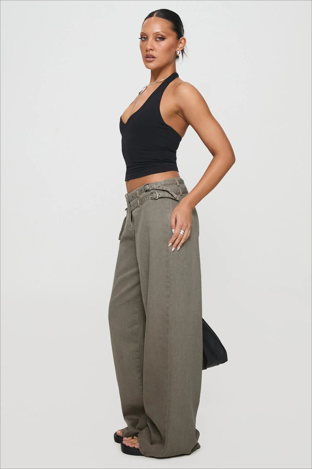 Adjustable Waist Side Pocket Loose Fit Jeans