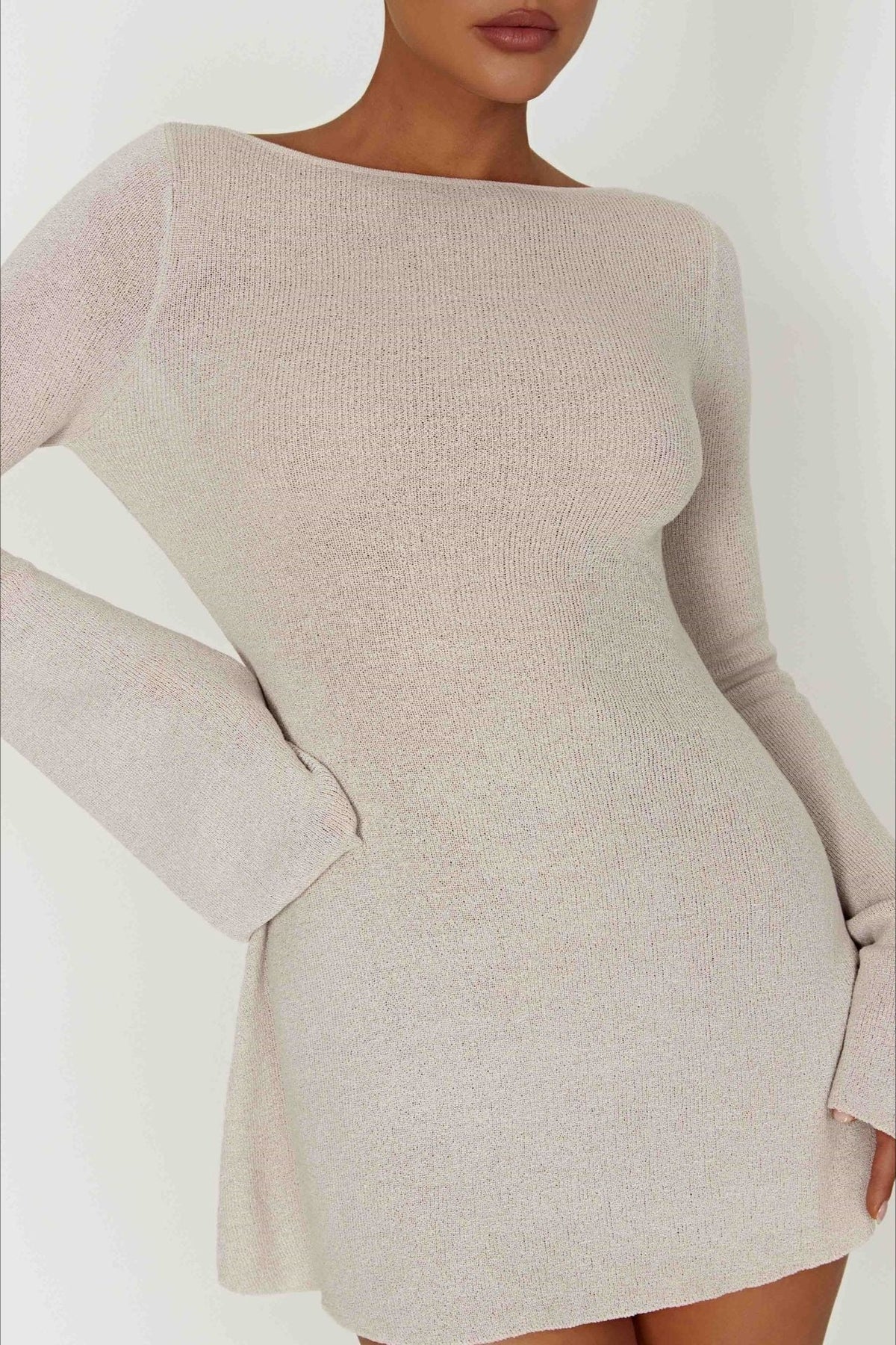 Bell Sleeve Knit Sweater Dress 2