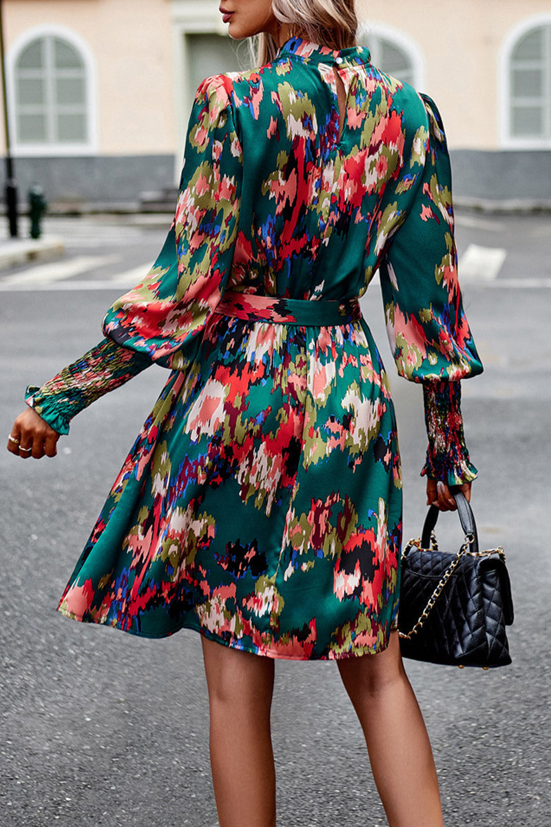 Leg of Lamb Sleeve Half Turtleneck Dress