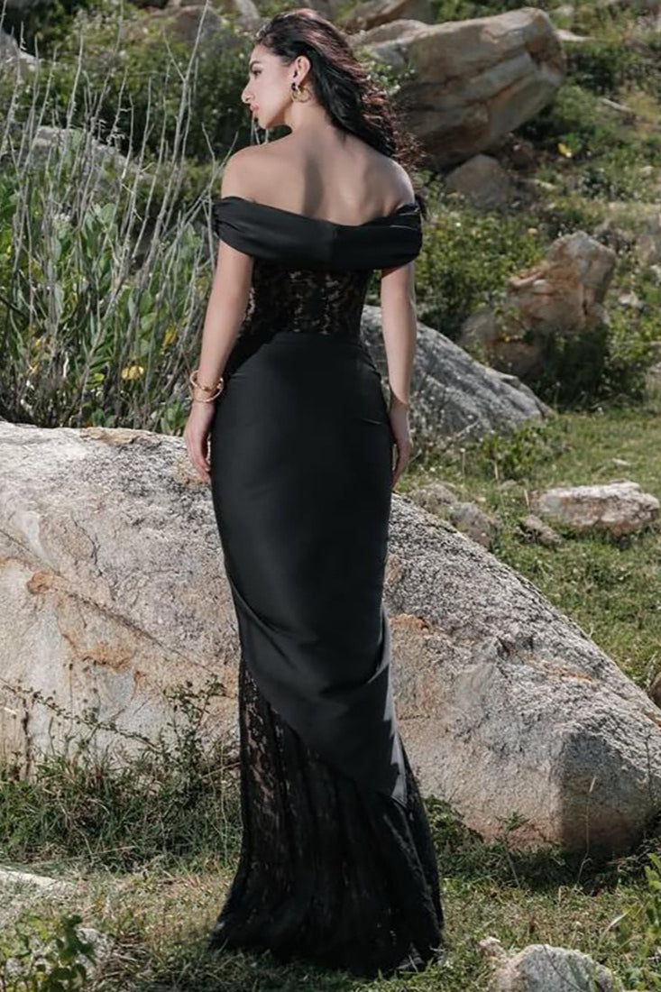 Lace Off Shoulder Mermaid Evening Gown 2