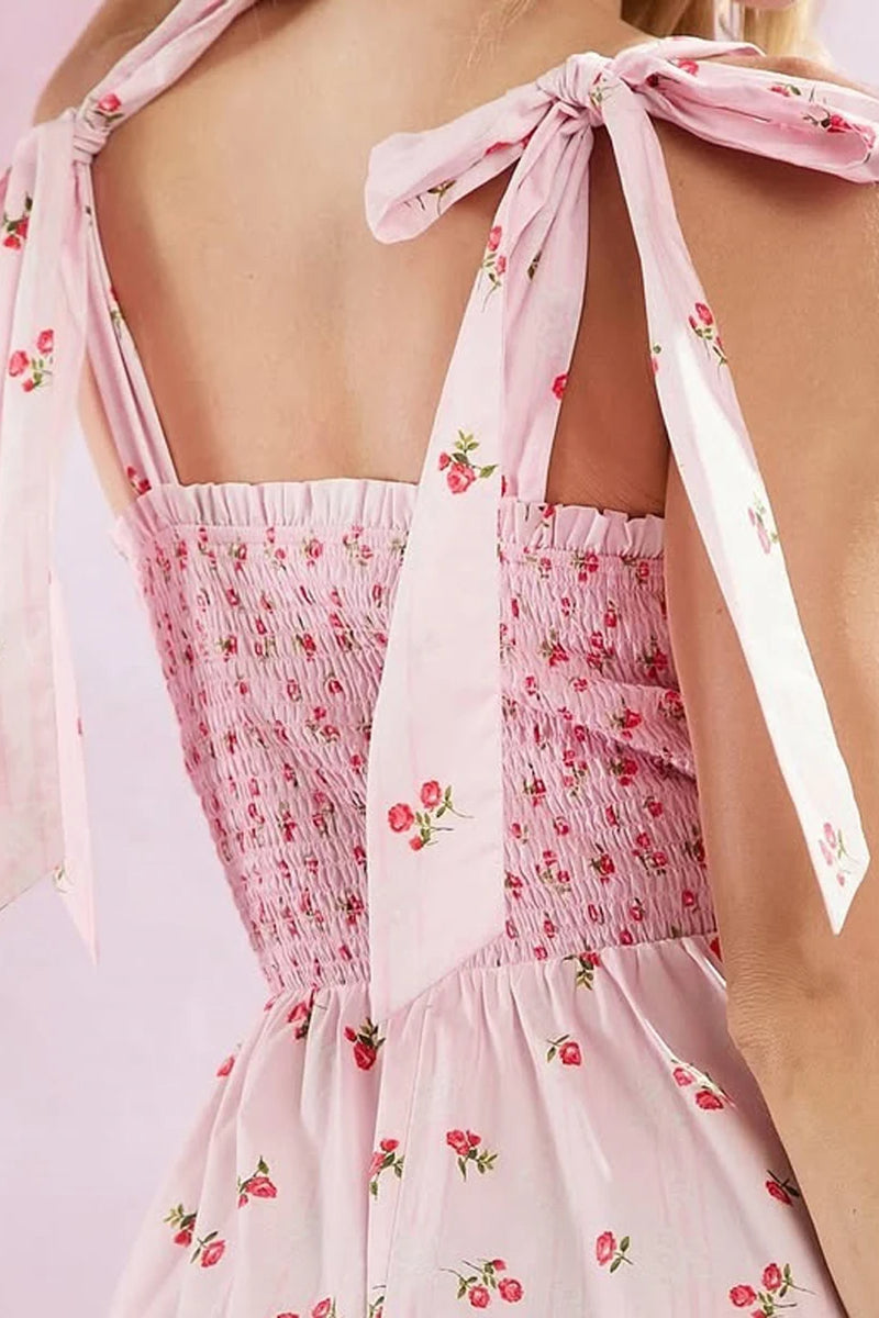 Tie-Back Maxi Floral Dress
