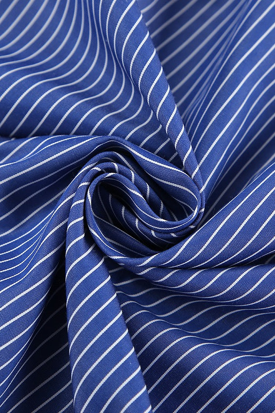 Striped Loose Button Up Blouse - Fashionpara