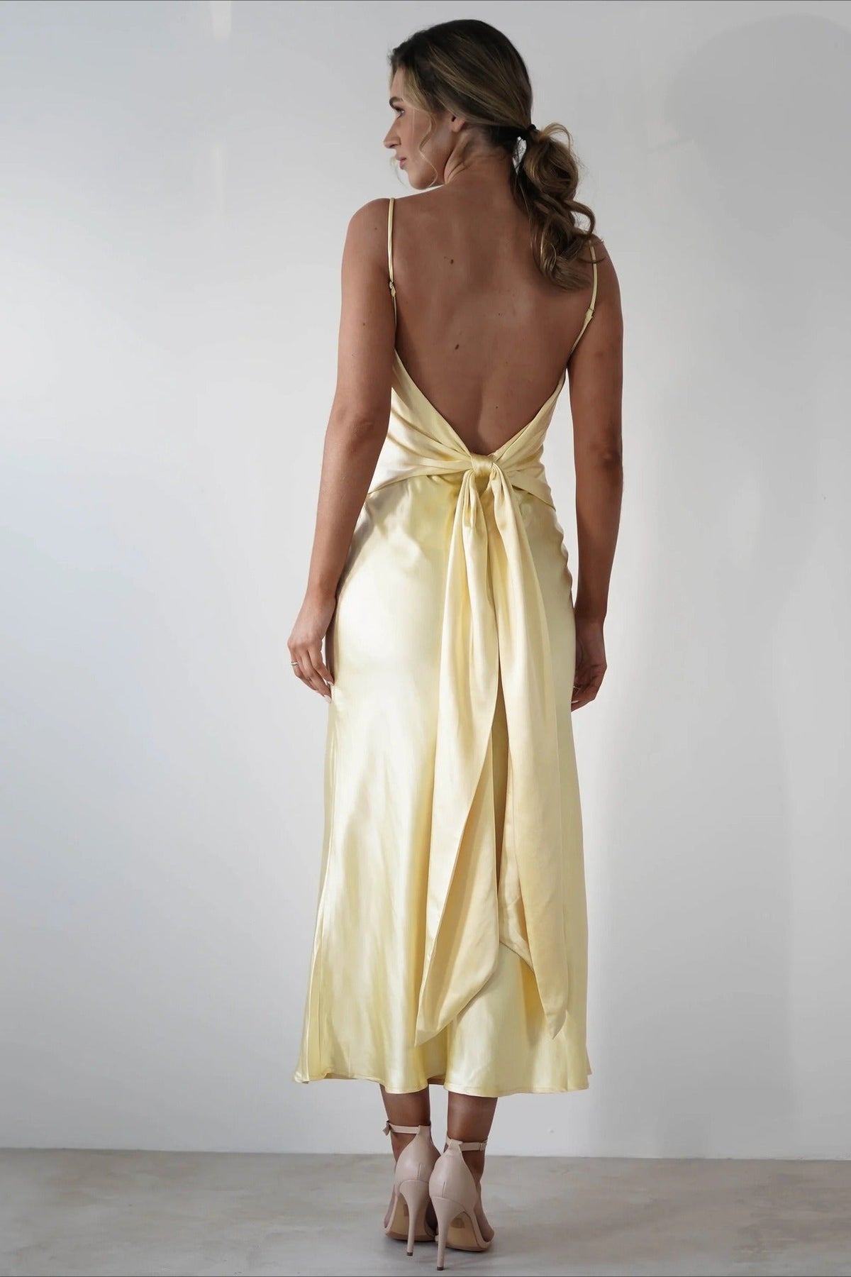 Satin V-Neck Bias Cut Slip Maxi Dress 10