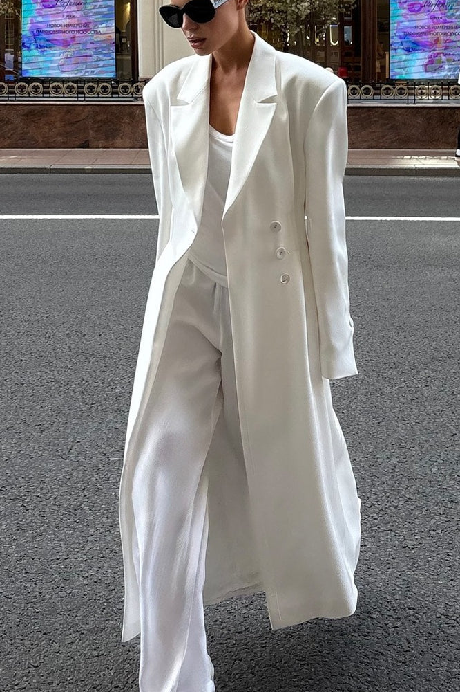 Waist Belted Blazer Coat - Fashionpara