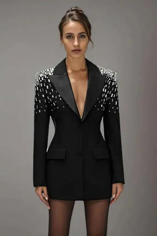 Heavy Beaded Statement Design Blazer