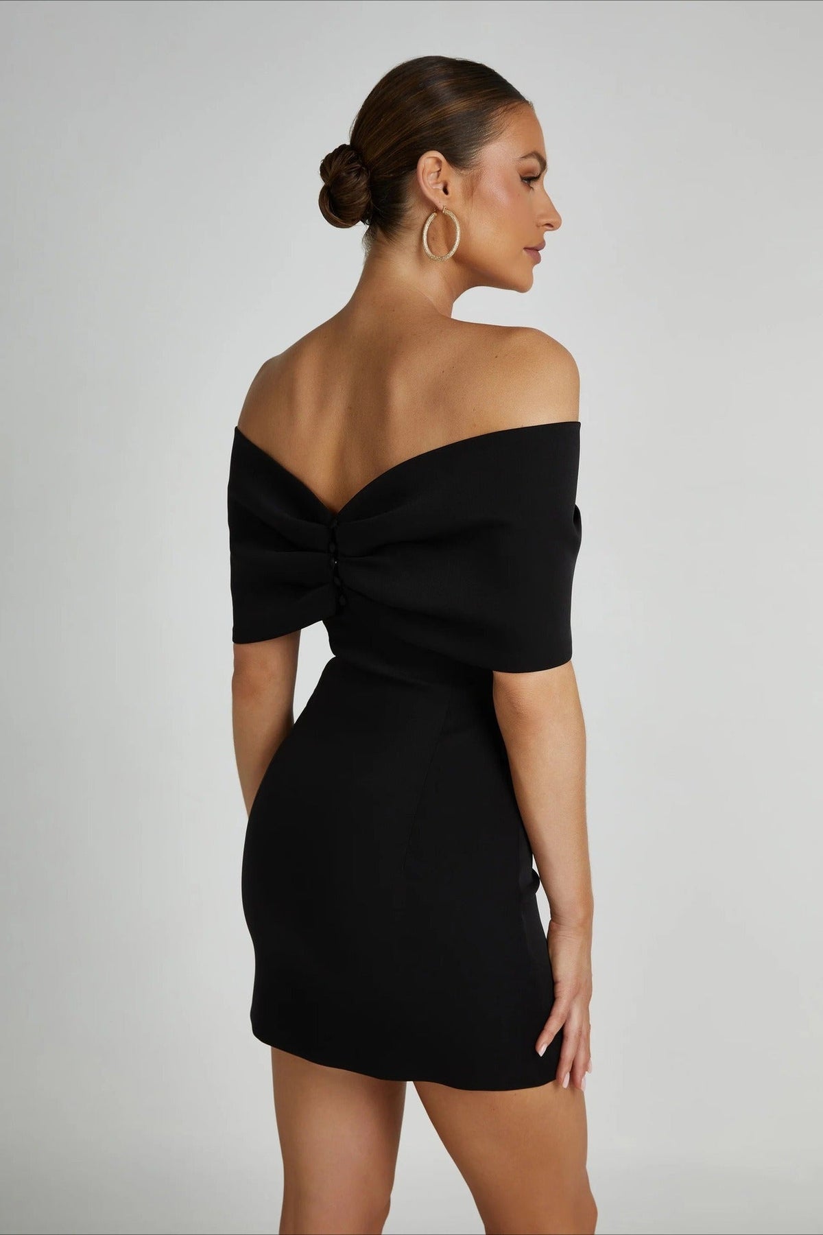 Off Shoulder Bow Detail Bodycon Cocktail Mini Dress - View 15