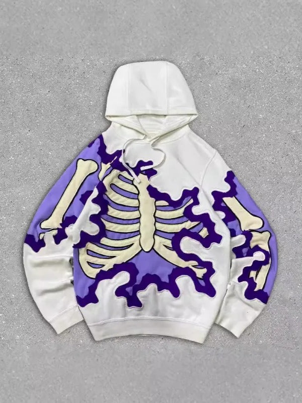Gothic 3D Skeleton Print Hoodie
