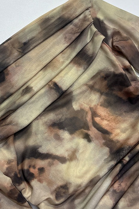 Abstract Print Off Shoulder Blouse