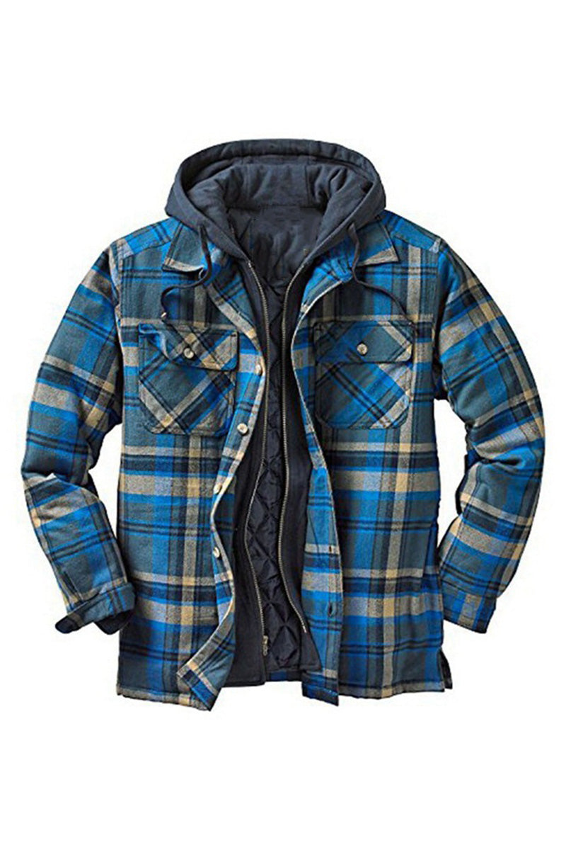 Men's Long Sleeve Plaid Printed Cardigan Knitted Jumper Jacket - Fashionpara