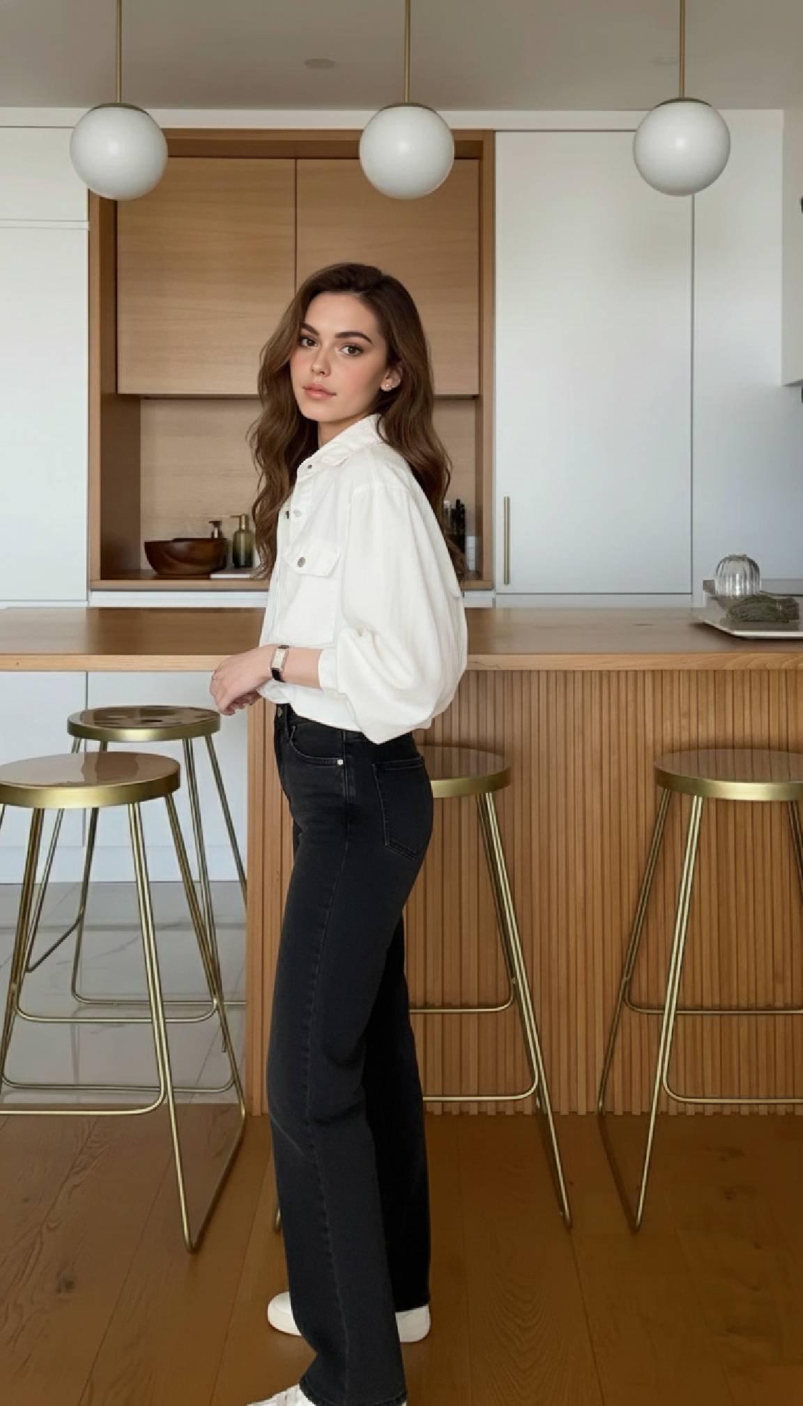 Pleated Long Sleeve Blouse - Fashionpara