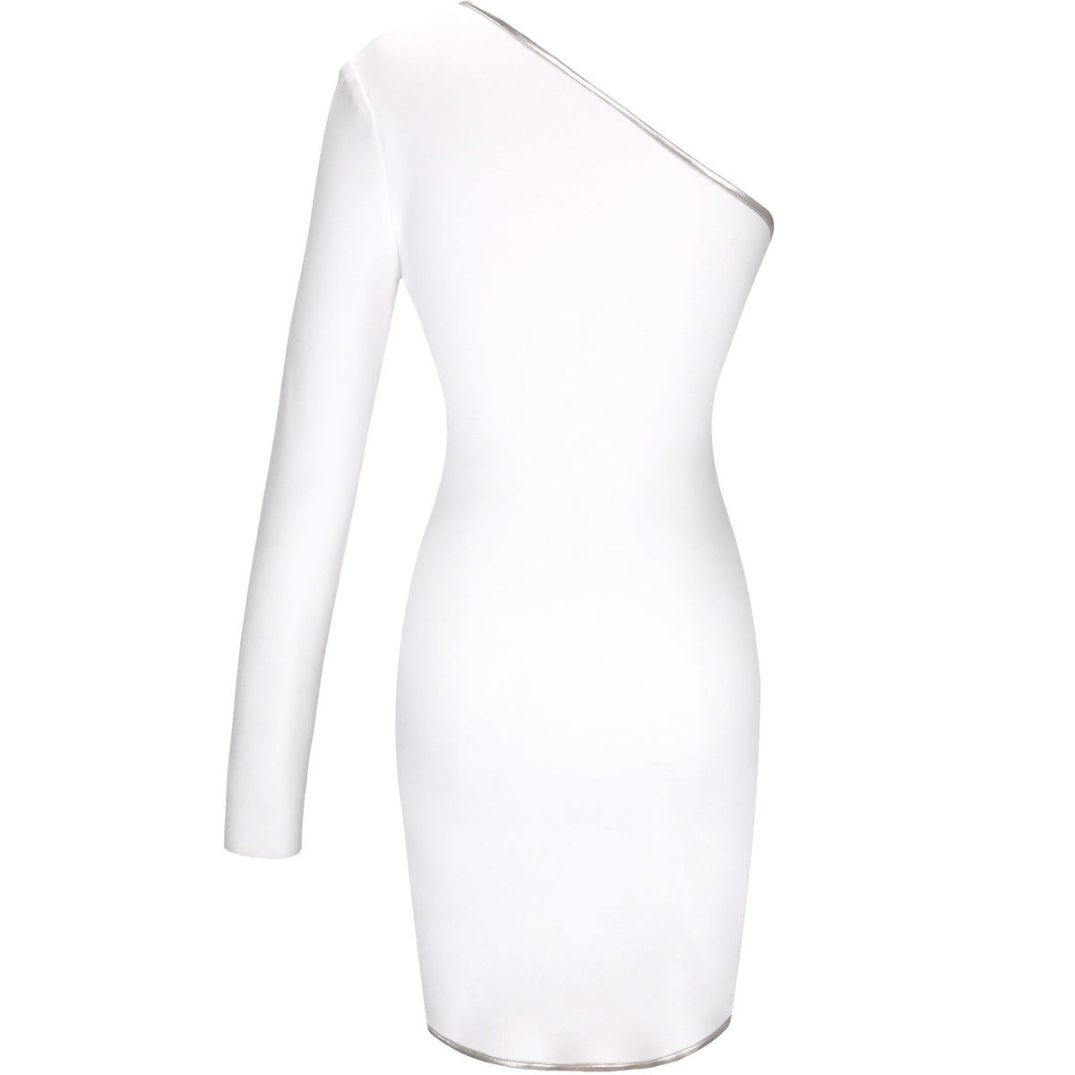 One-Shoulder Long-Sleeve Bandage Bodycon Mini Dress 7