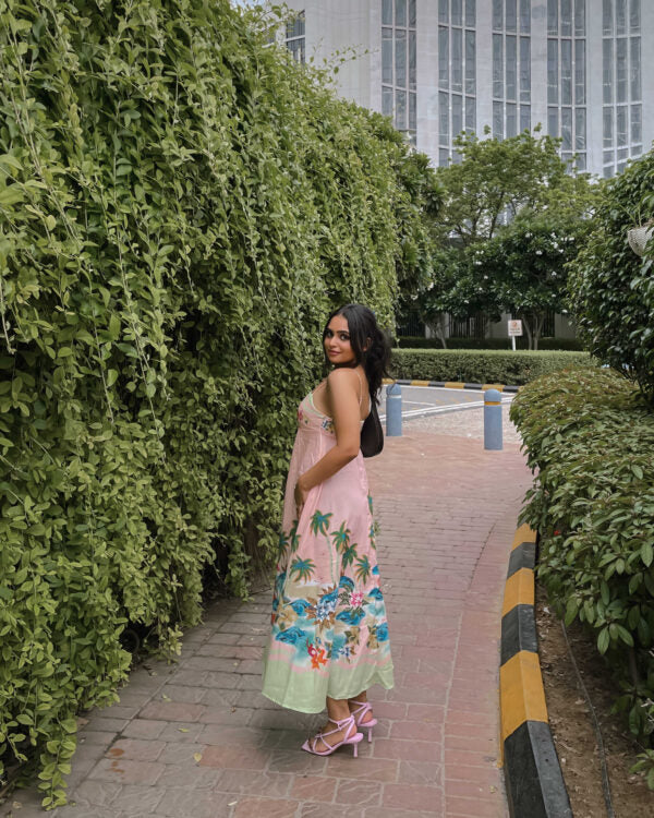 Scenic Floral-Print Strappy A-Line Maxi Dress 3