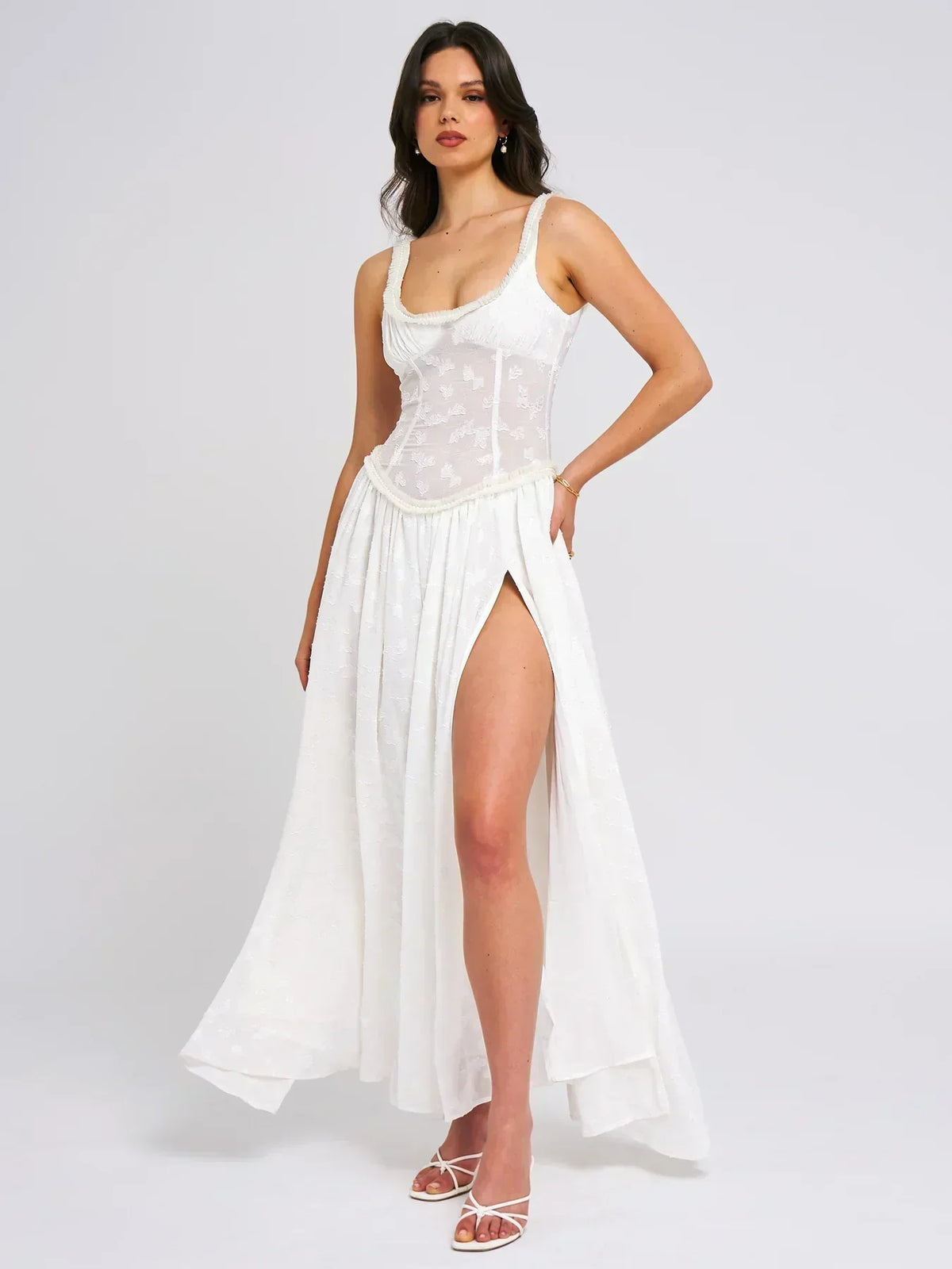 Savannah Meadows Lace Maxi Dress - View 9