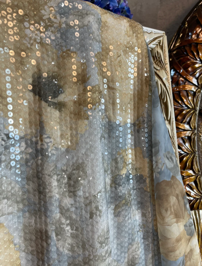 Vintage Fitted Spaghetti Strap Sequined Long Prom Dress Evening Dress P4308