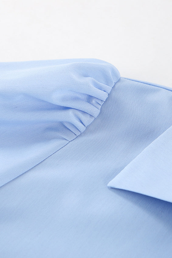 Elegant Simple Bell Sleeve Solid Blouse