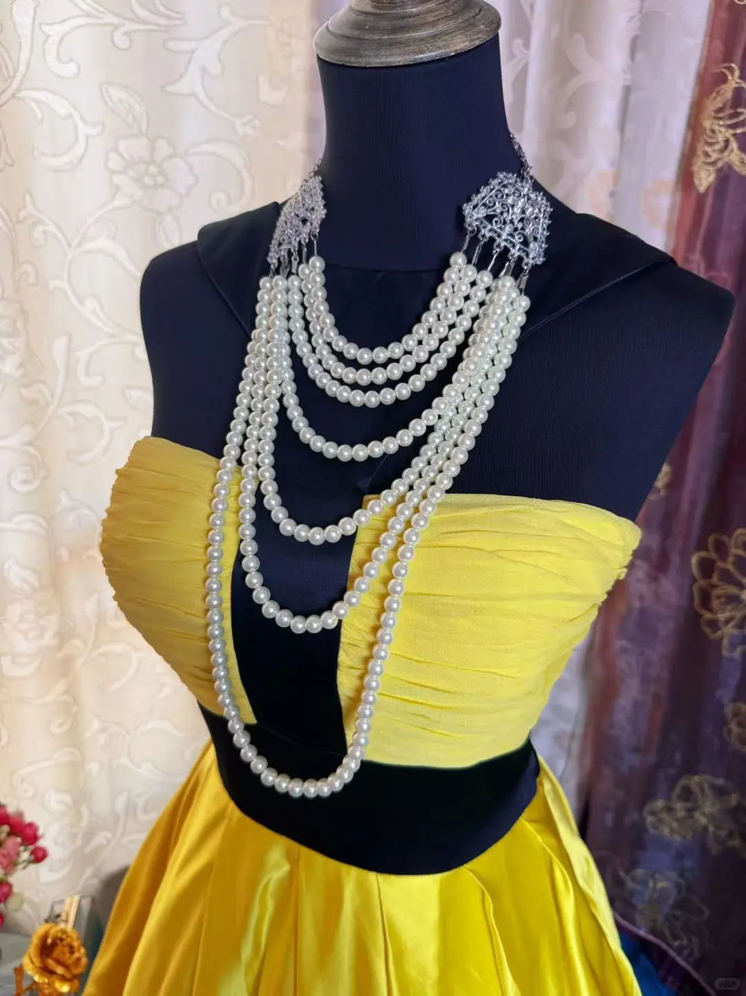 Fashion Yellow Black Splicing A Line Short Party Dress Formal Graduation Homecoming Dress D527