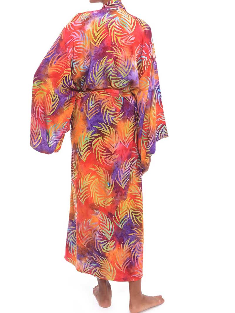 Printed Different Colors Rayon Long Length Gown Kimono Duster Robe 23