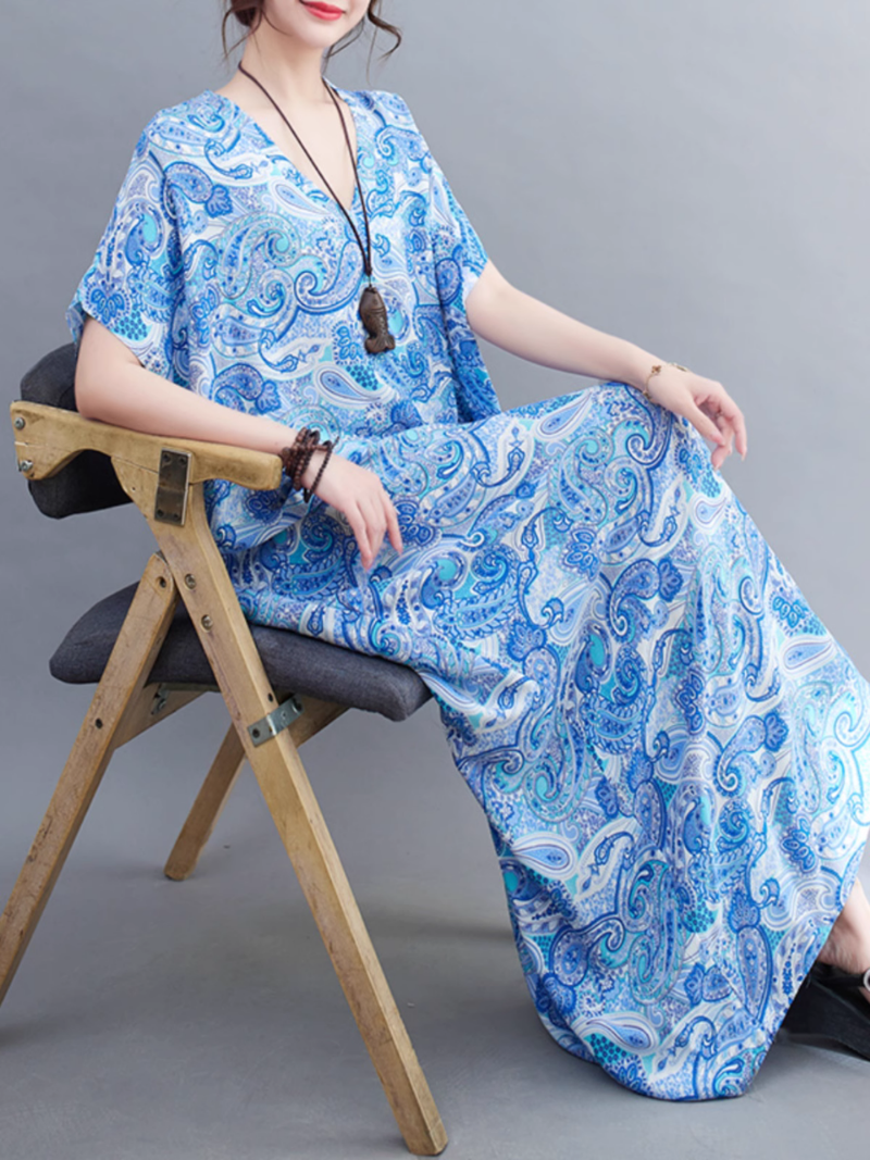 Beach Goddess Casual Printed Kaftan Dress - Fashionpara