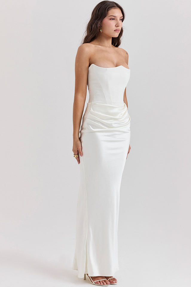 Persephone Off Shoulder Bustier Dress in Black - View 11
