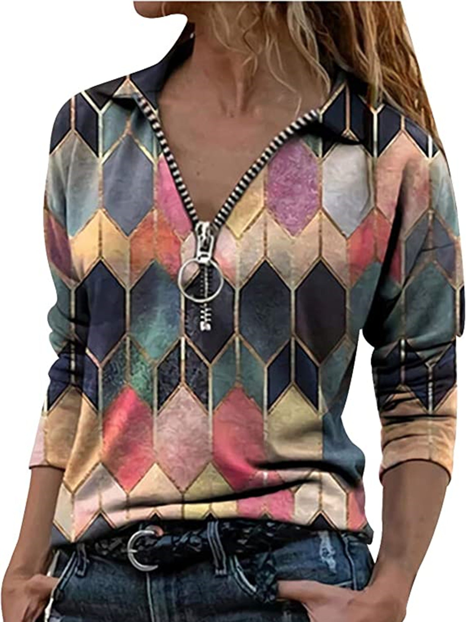 Women's Business Casual Zipper Tops - Fashionpara