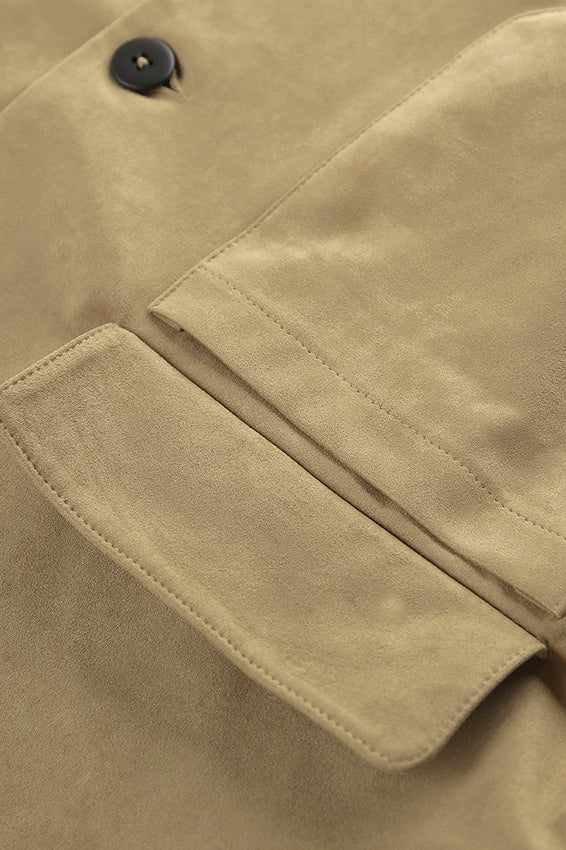 Casual Brown Suede Jacket