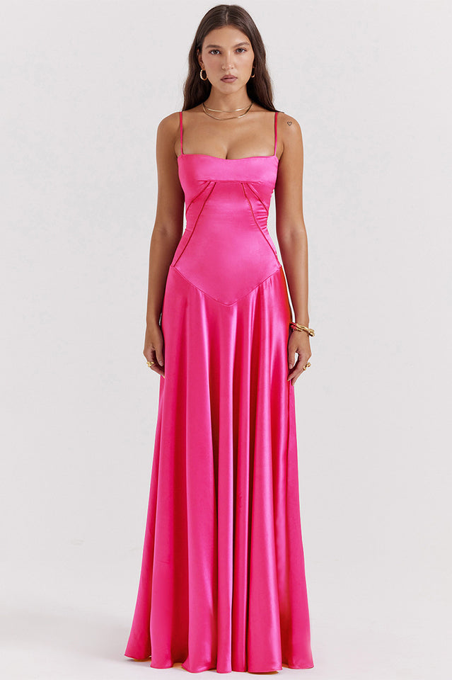 Anabella Black Lace Up Maxi Dress - View 10