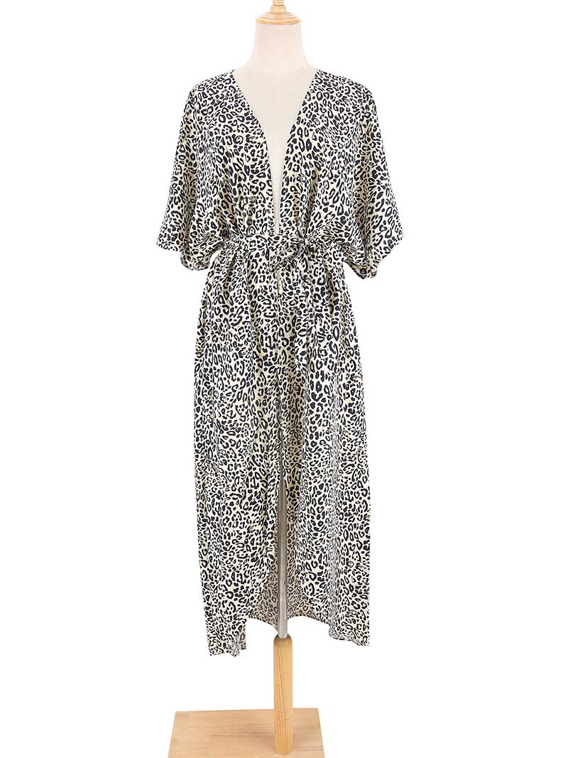 Tie-Dye Print Different Colors Rayon Long Length Gown Kimono Duster Robe 30