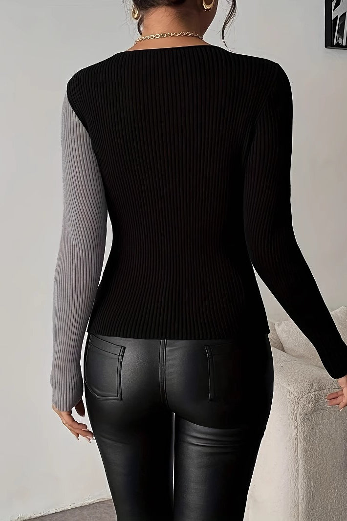 Color Block Striped Sweater