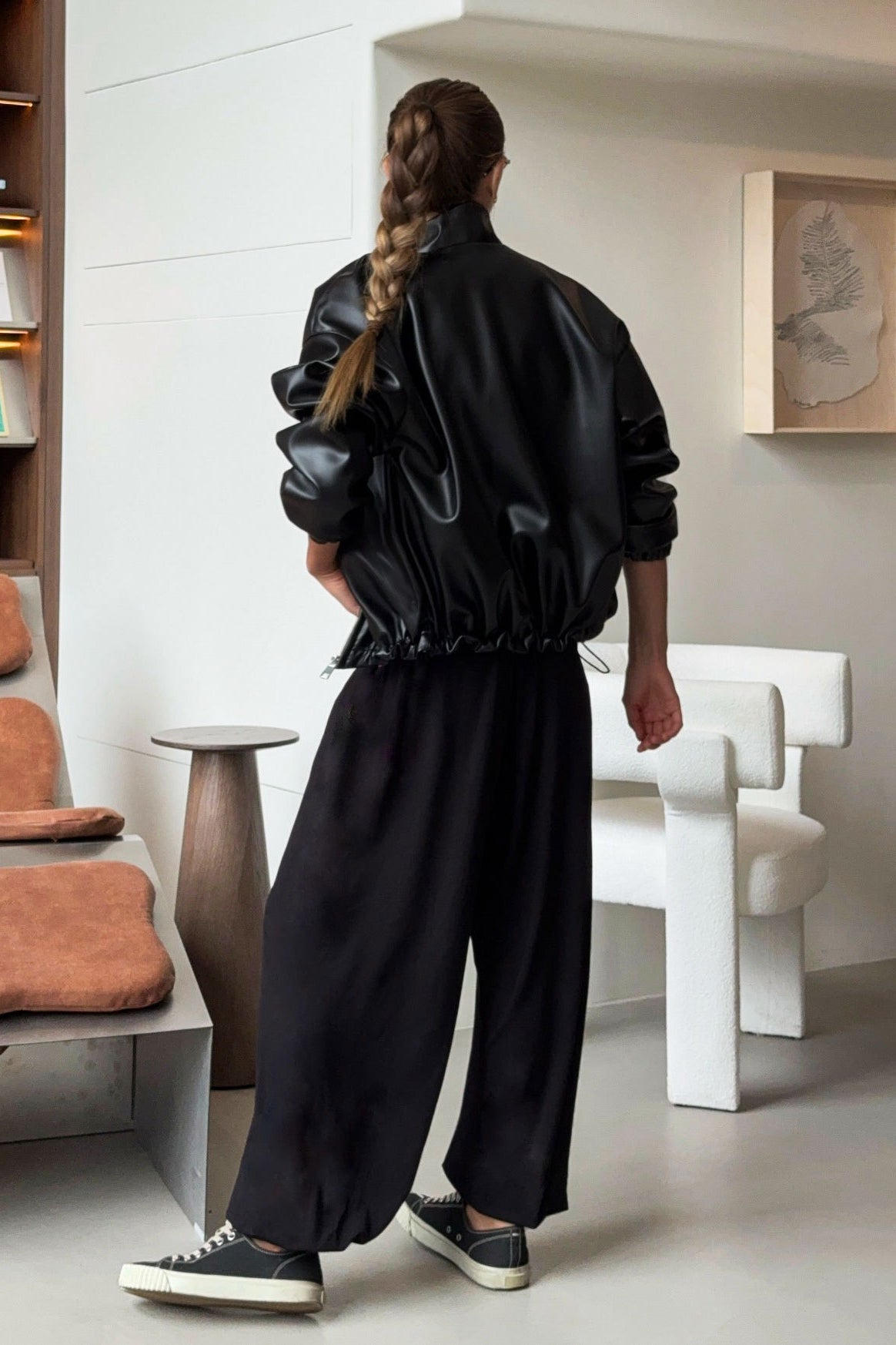 Black PU Leather Moto Jacket 2