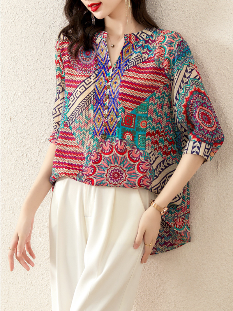 Is My Dreamy Printing Short-Sleeved Tops - Fashionpara