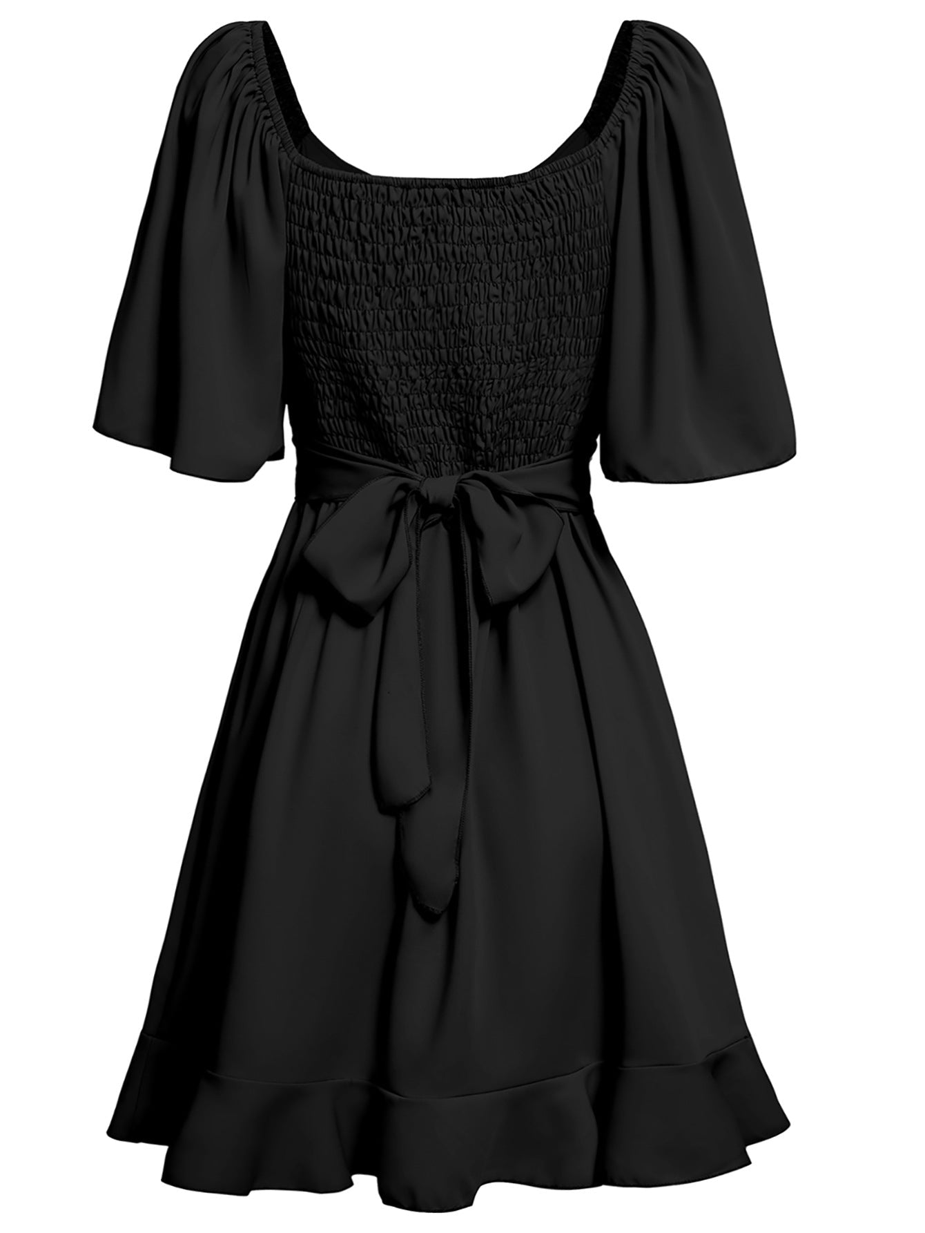 Apricot A Line Ruffles V Neck Short Graduation Party Dress - Fashionpara