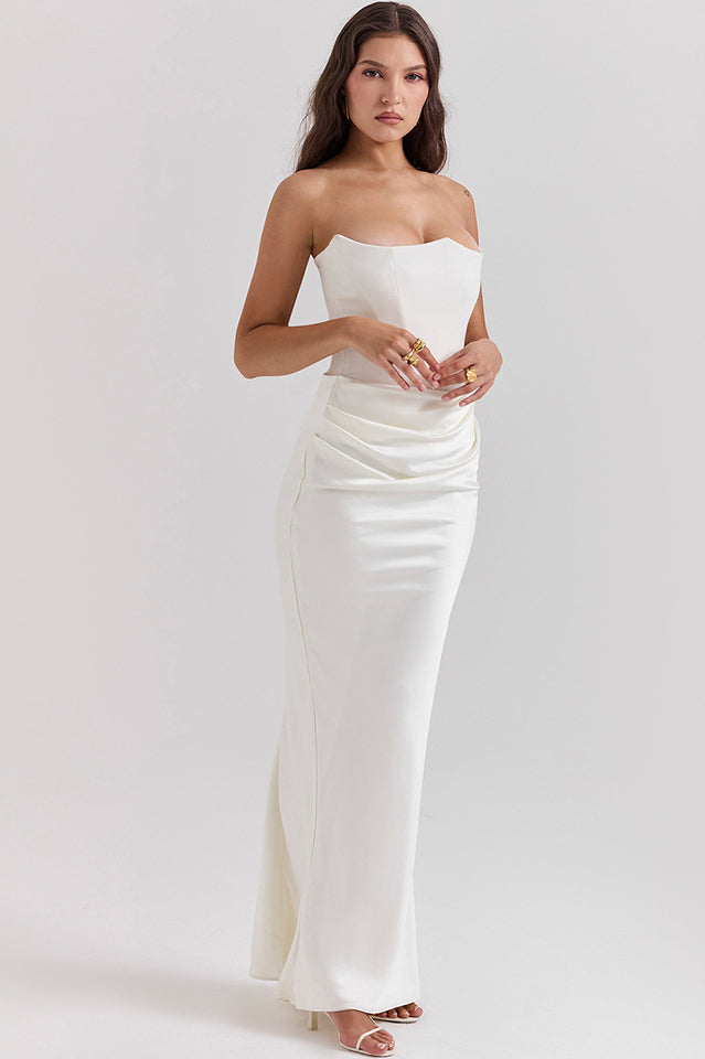 Persephone Off Shoulder Bustier Dress in Black - View 13