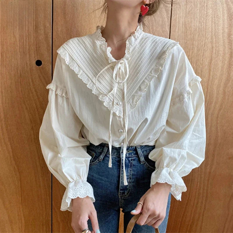 Hollow Out Elegant Casual Blouse Women Blouses