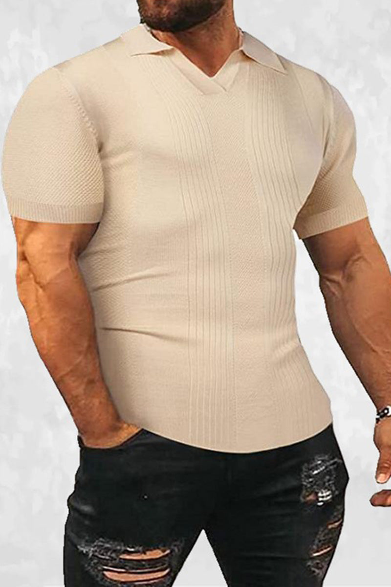 Fashionable Solid Colour Polo Shirt - Fashionpara