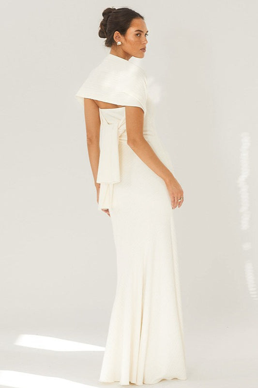 Strapless Scarf Detail Mermaid Maxi Gown