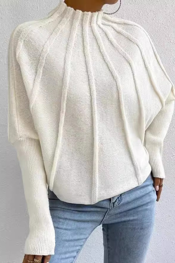 Half Turtleneck Batwing Knit Sweater