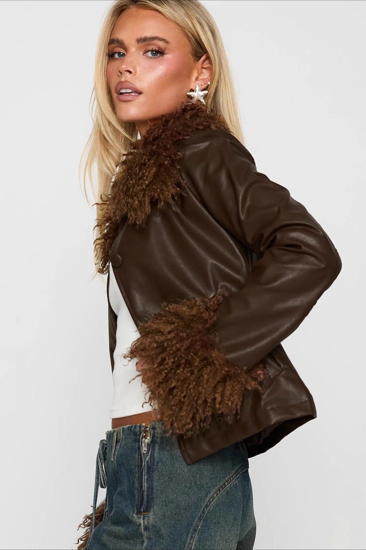 Slim Fit Vintage Leather Coat - Fashionpara