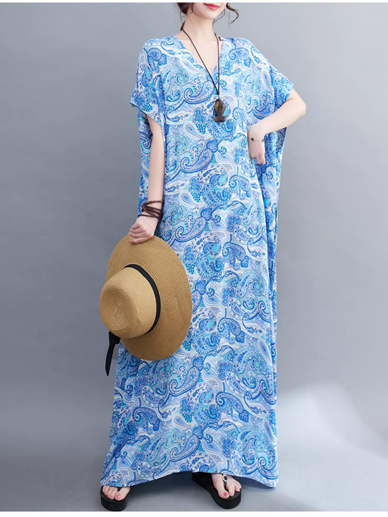 Beach Goddess Casual Printed Kaftan Dress - Fashionpara