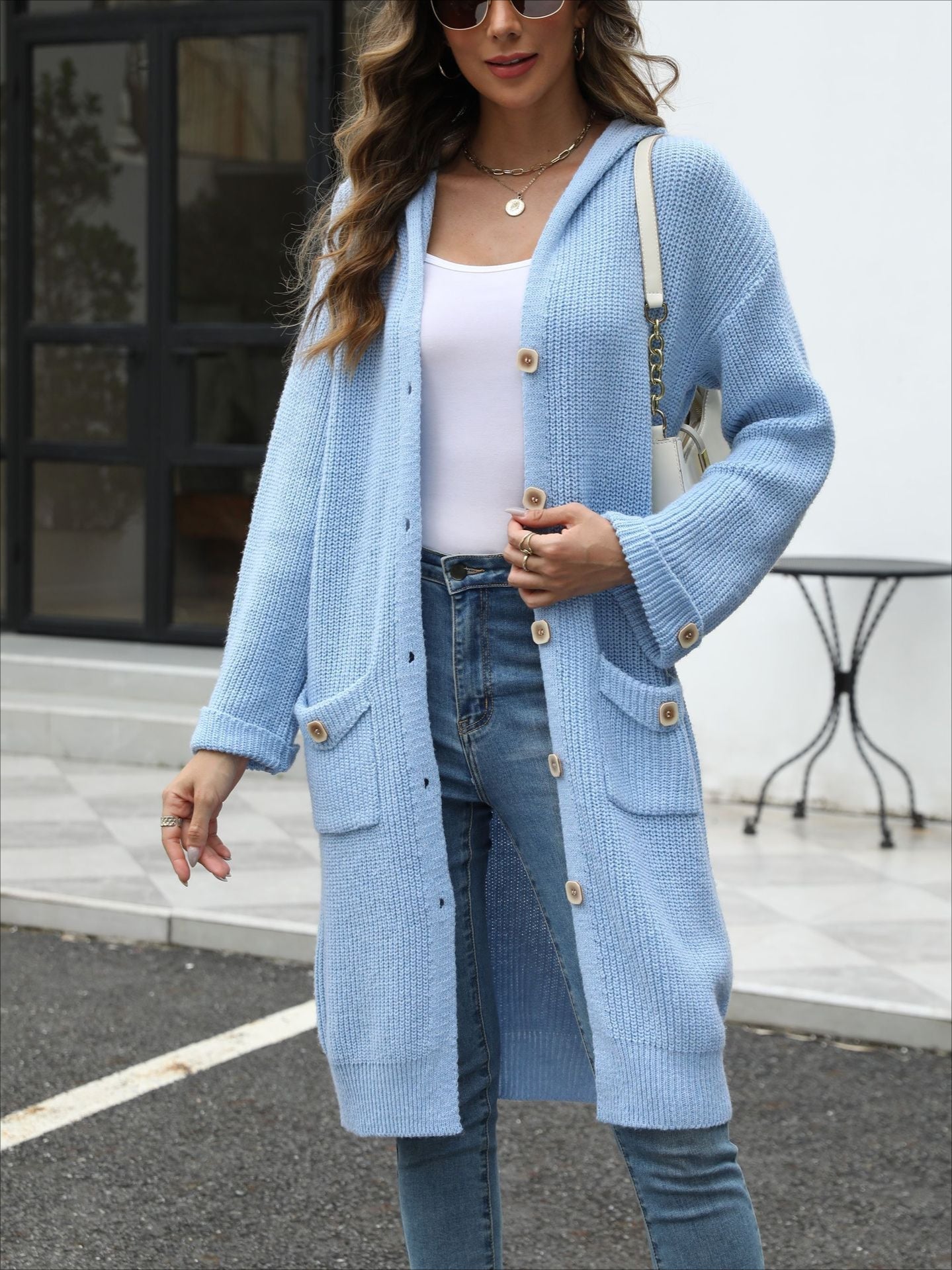 Elegant V-Neck Loose Knit Cardigan for Stylish Comfort