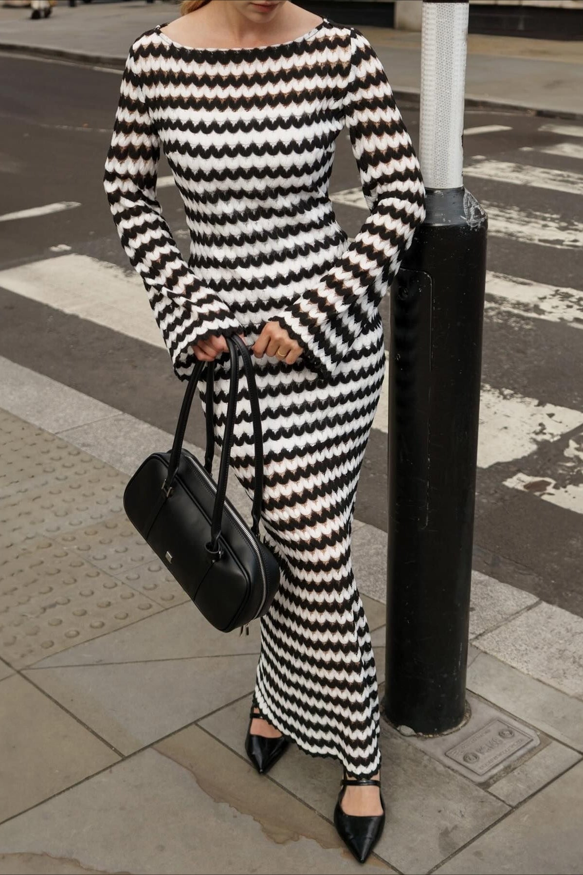 Colorblock Stripe Long Sleeve Maxi Dress