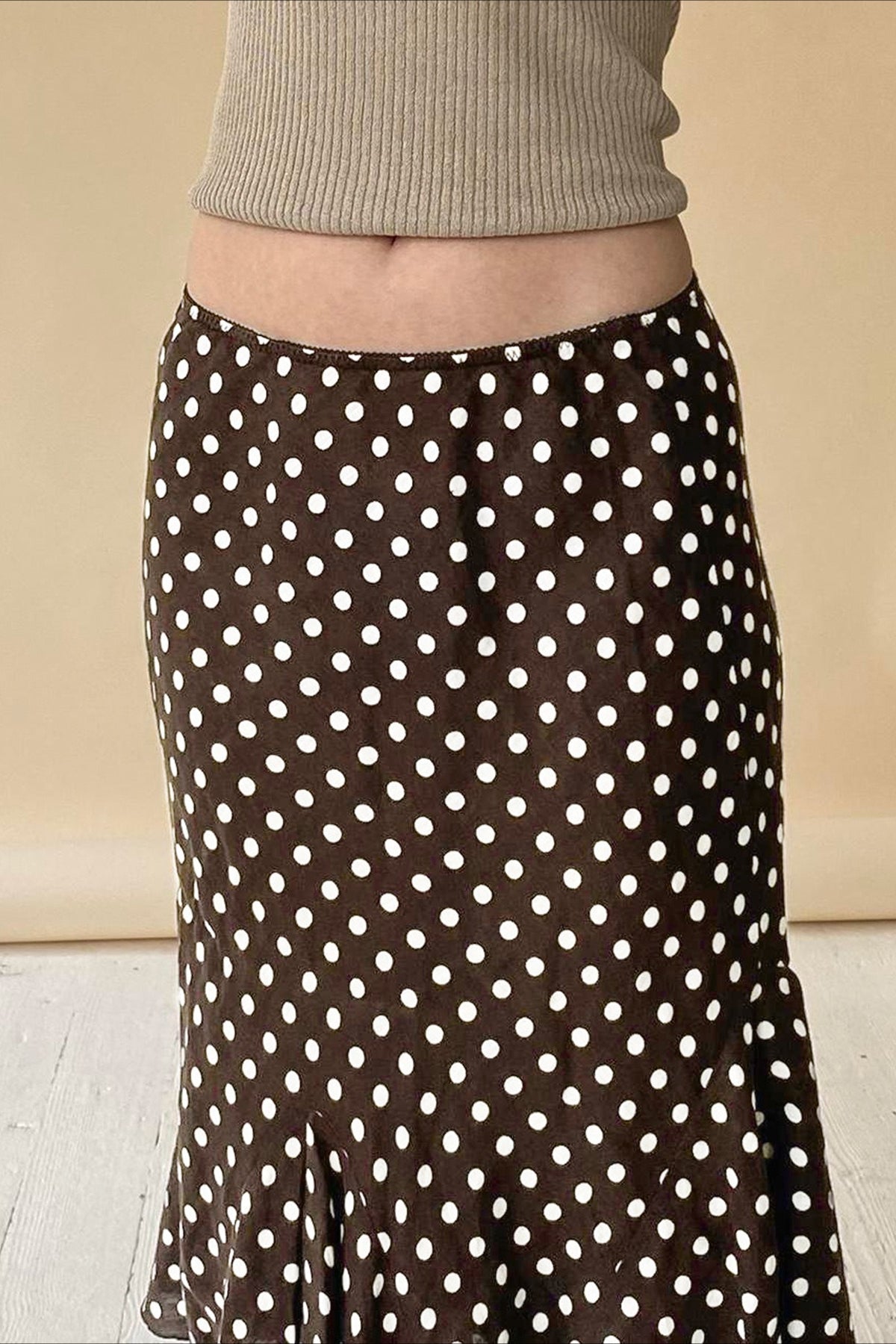 Polka Dot Low Waist Mermaid Skirt - Fashionpara