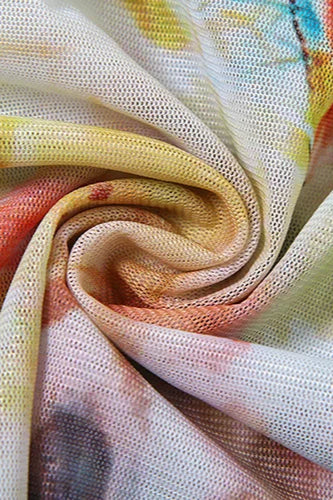 Colorful Print Halter Mini Dress