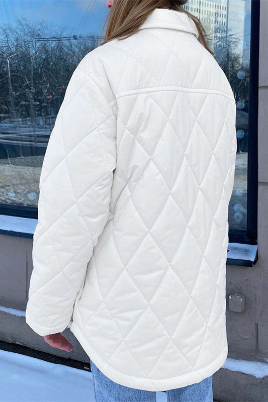 Elegant Turn Down Collar Cotton Jacket with Pockets