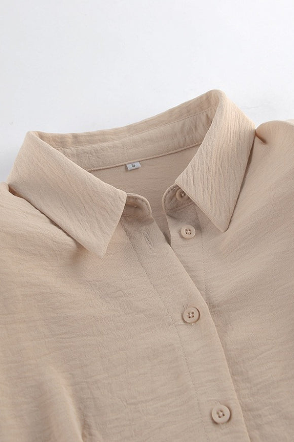 Collared Long Sleeve Button-Front Wrap Shirt Mini Dress 5