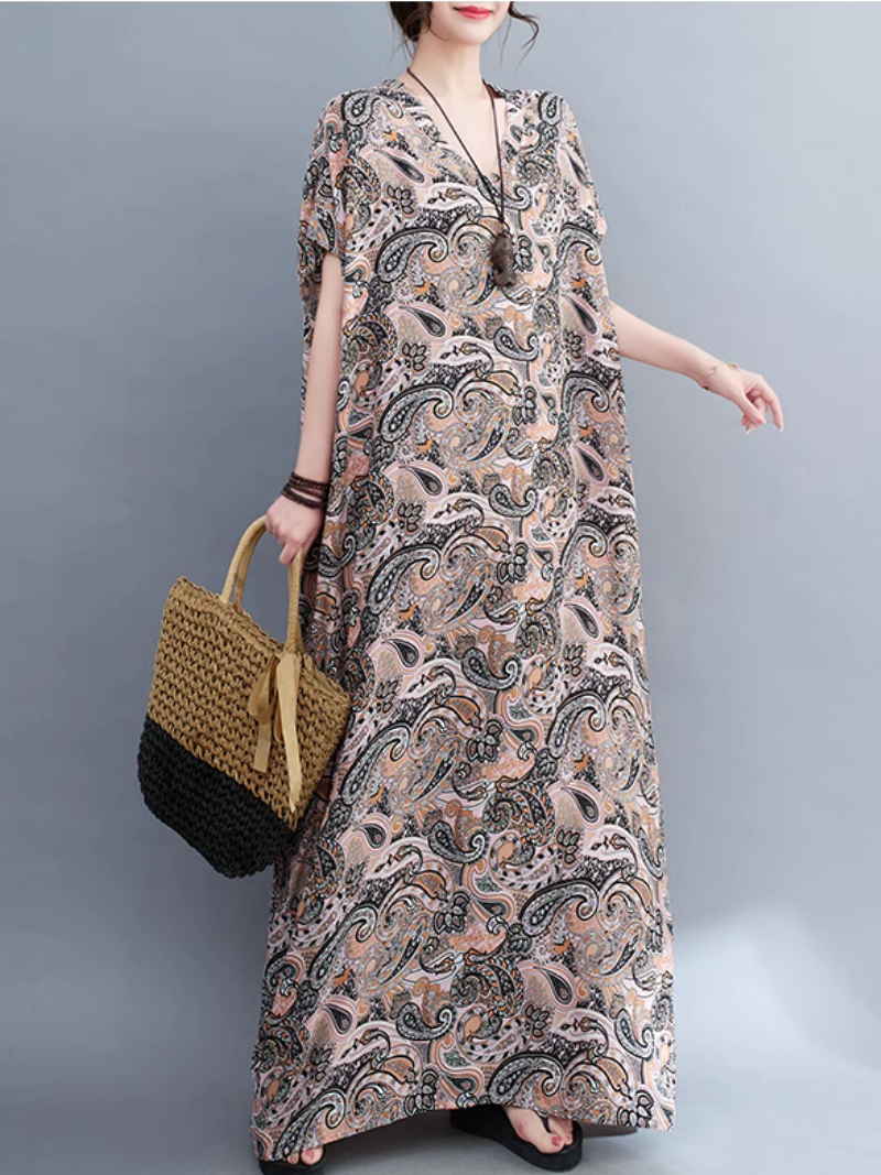 Beach Goddess Casual Printed Kaftan Dress - Fashionpara