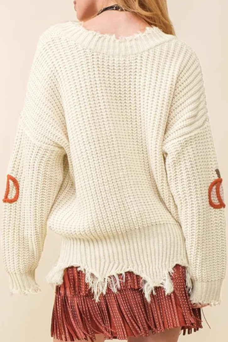 PrincessAce Cozy Halloween Drop Shoulder Knit Sweater