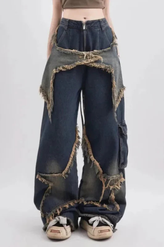 High Waist Wide Leg Workwear Jeans