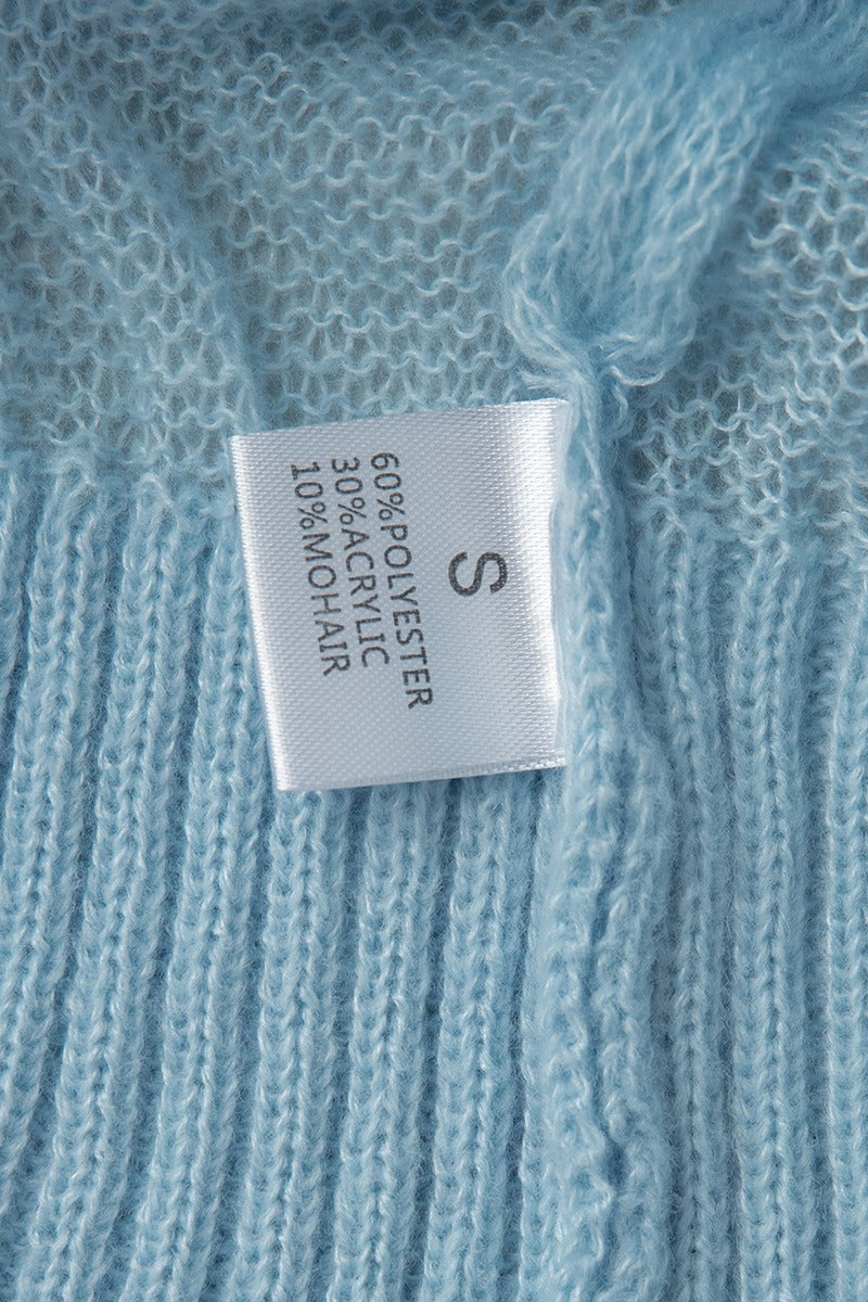 Sheer Blend Round Neck Knit Top 11