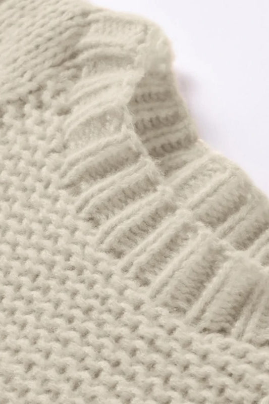 PrincessAce Oversized Cable Knit Crew Neck Sweater for Comfort