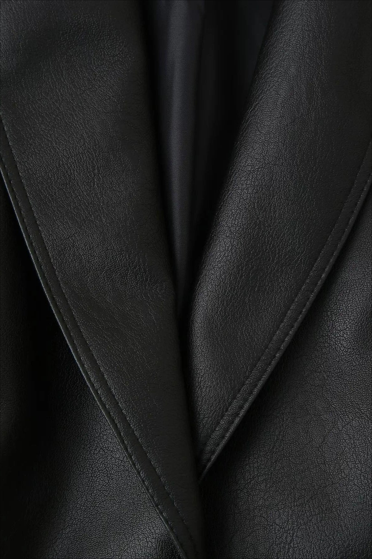 Vintage Belted PU Leather Jacket